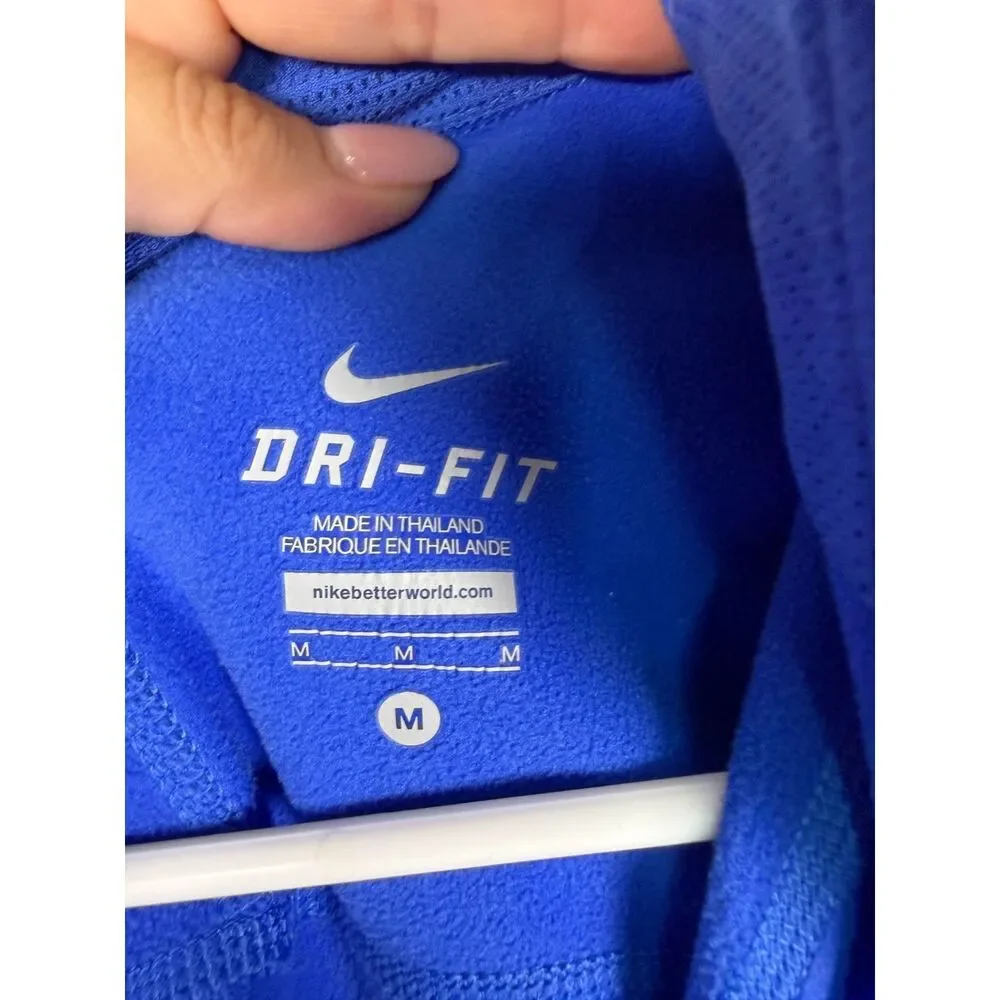Nike Dri-FIT Women's Medium Blue Full Zip Running Jacket Reflective Pockets